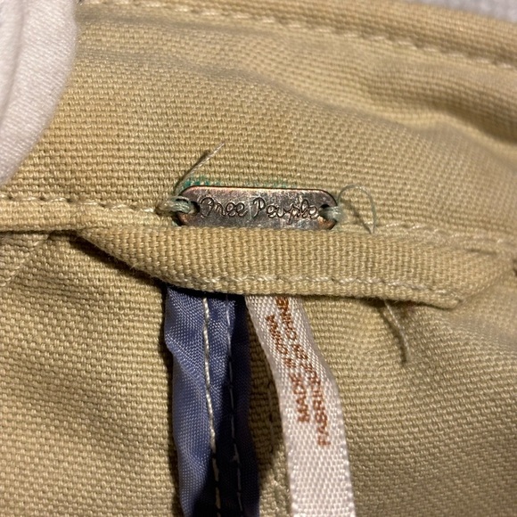 Free People Tan Military Style Distressed Jacket Size M - Picture 12 of 14